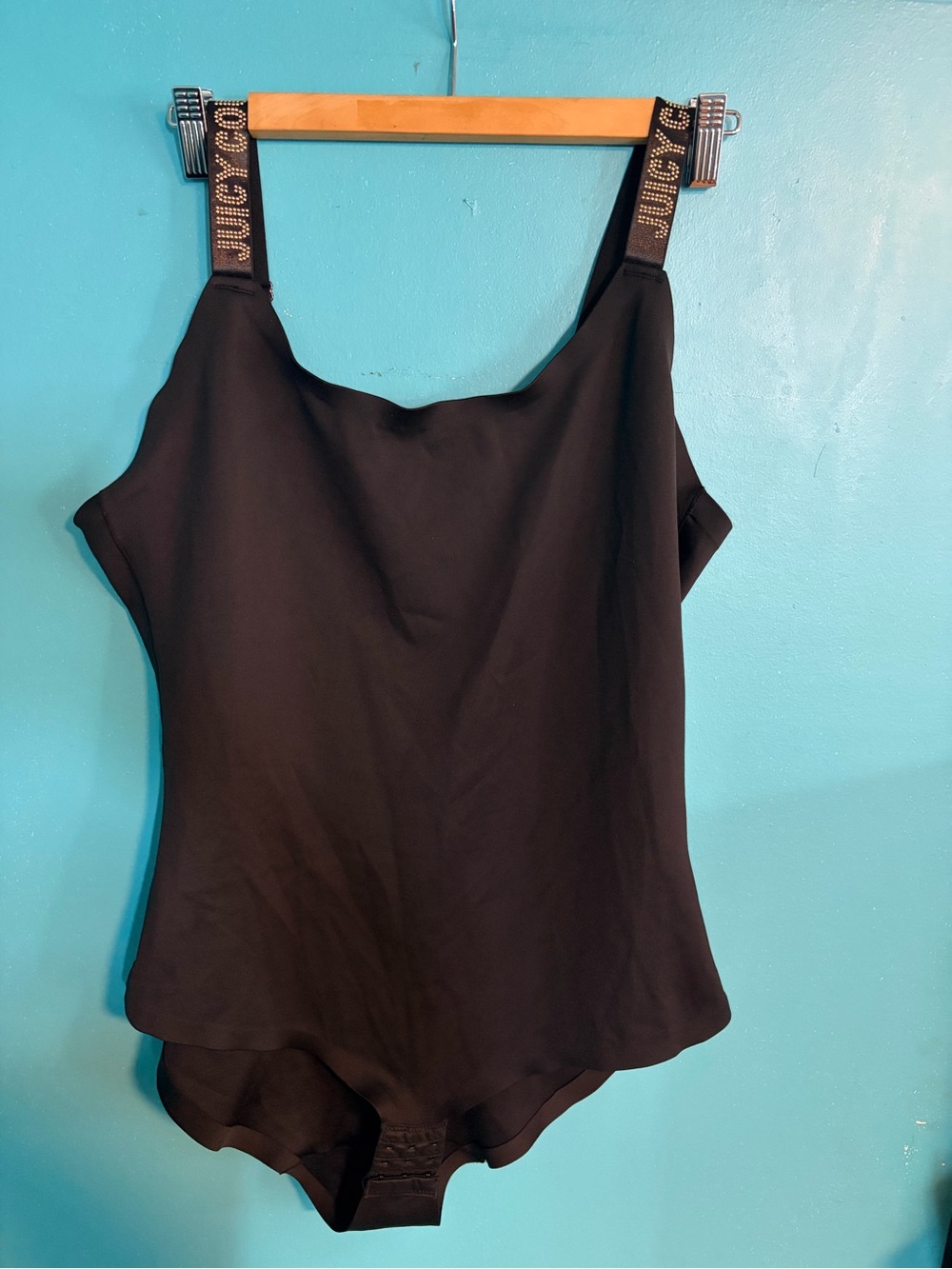 Juicy Couture Shapewear Black Bodysuit with Embellished Straps